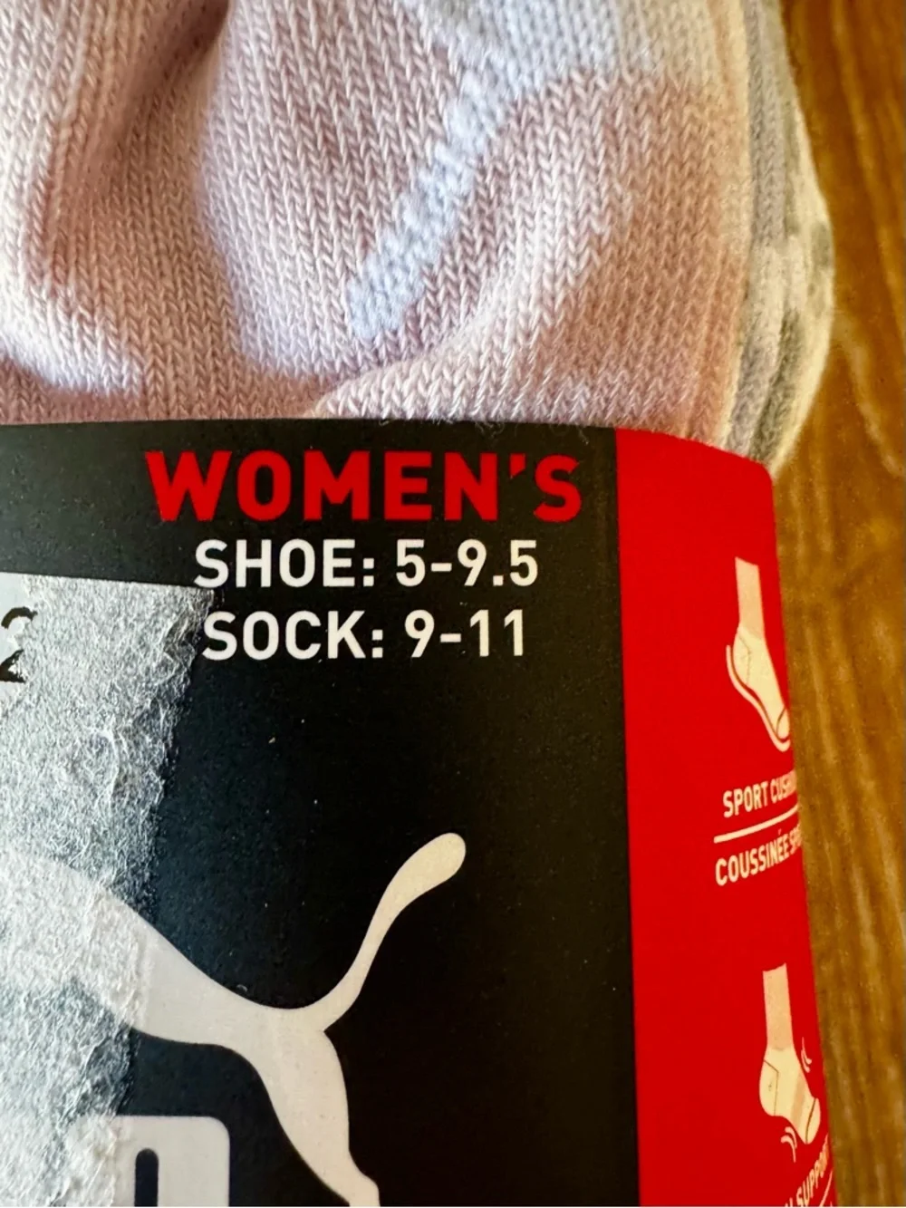 NIP 1 set of 6 pair Puma terry crew socks pastels - Picture 4 of 10